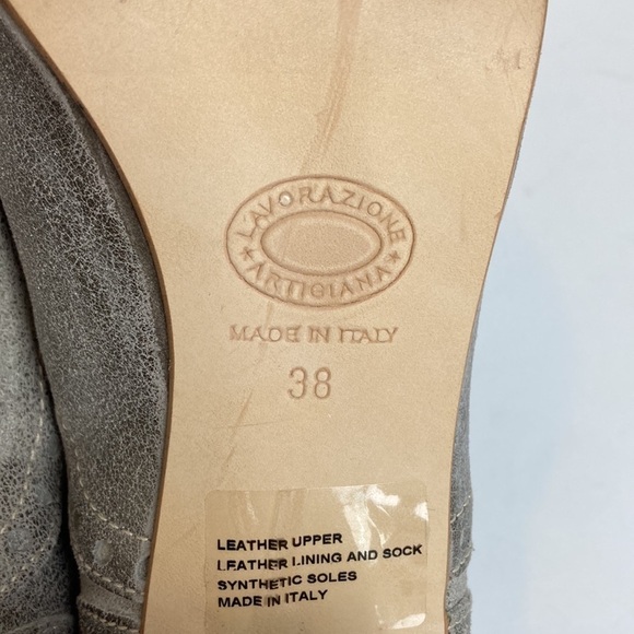 SUNDANCE Lucette Italian Leather Silver Oxford Lace-up Heels 38 Academia Preppy - Picture 10 of 14